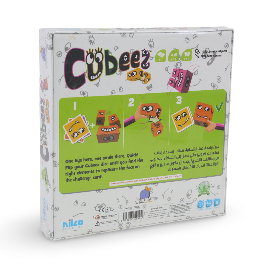 Nilco Blue Orange Cubeez Cubies Card Game