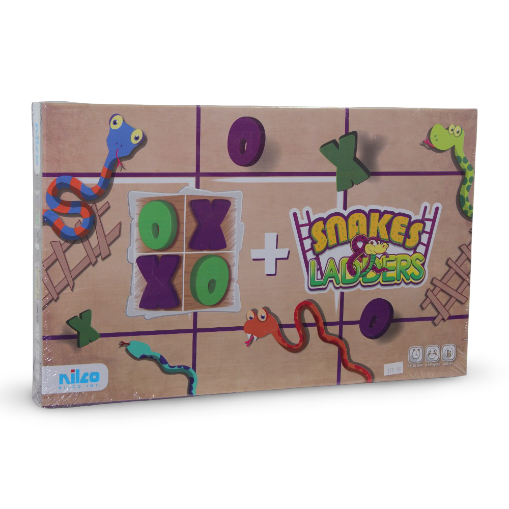 Nilco Tic Tac Toe + Snakes & Ladders Board Game