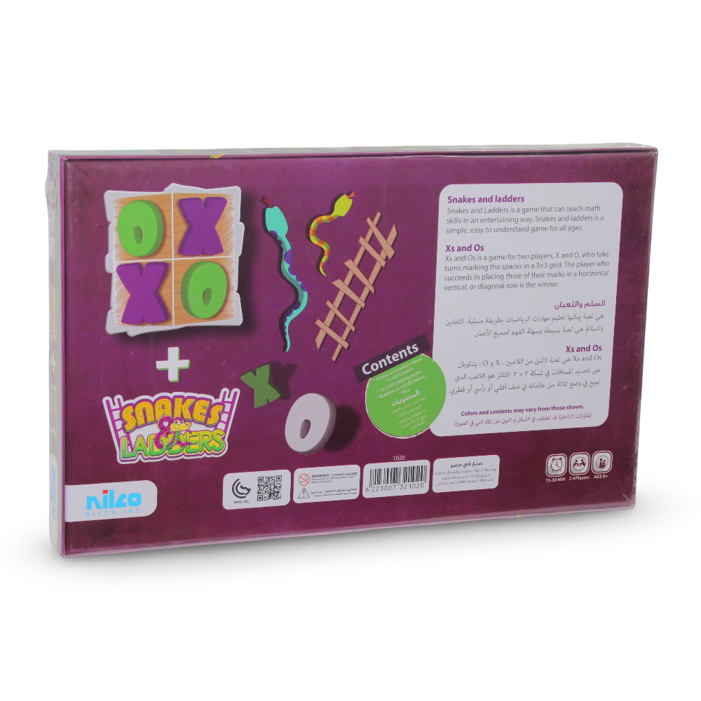Nilco Tic Tac Toe + Snakes & Ladders Board Game
