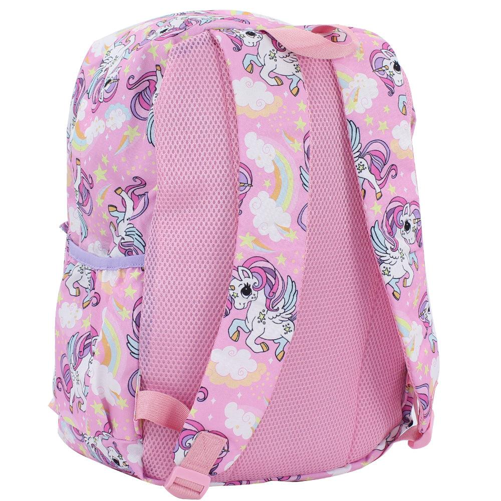 CUBS BABY PINK UNICORN AND RAINBOWS JUNIOR STUDENT BACKPACK - Ourkids - Cubs