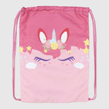 Cubs Unicorn Face Pink String Bag