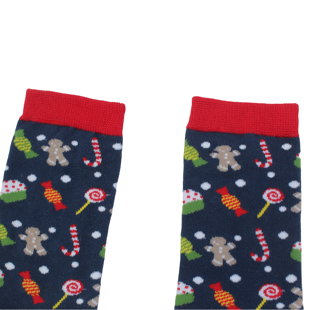 Unisex Cotton Socks – Blue with Candies Print