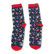 Unisex Cotton Socks – Blue with Candies Print