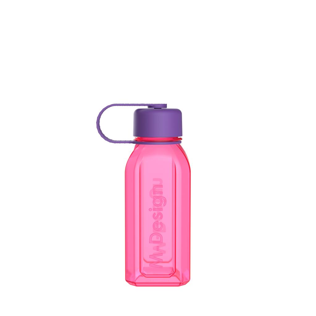 M Design Square Bottle with Strap 500ml - Pink