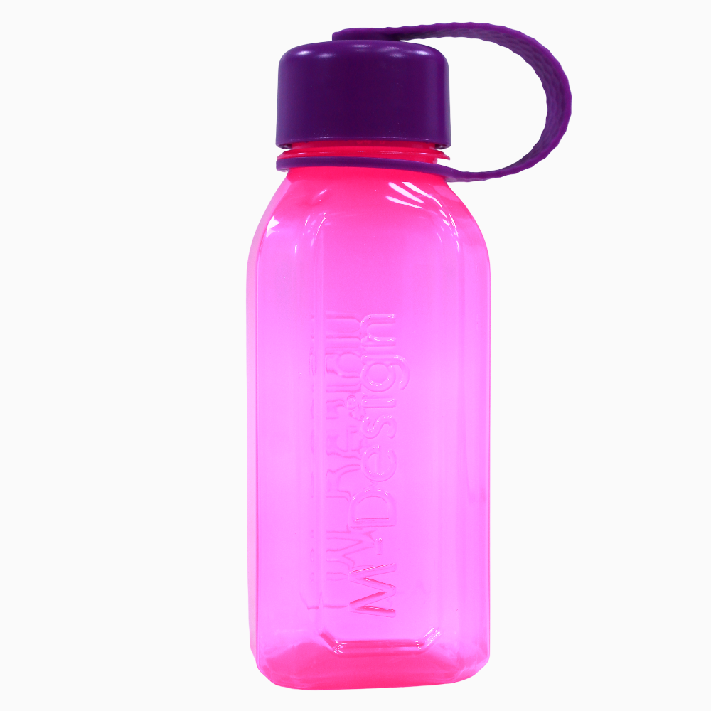 M Design Square Bottle with Strap 500ml - Pink