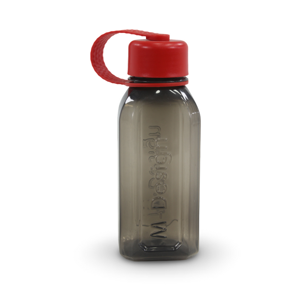 M Design Square Bottle with Strap 500ml – Black - School