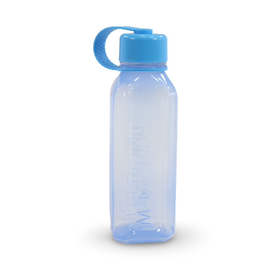M-Design Square Bottle with Strap 650ml – Blue - School - M Design