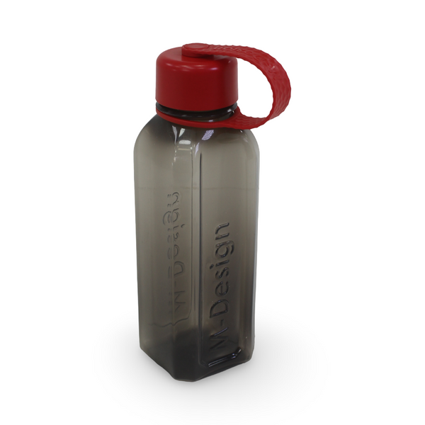 M-Design Square Bottle with Strap 650ml – Black - School - M Design