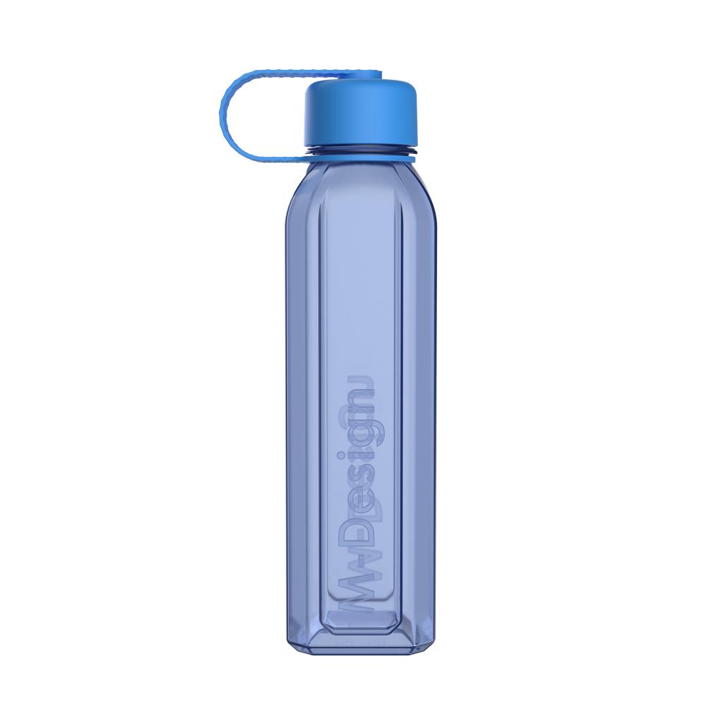 M Design Square Bottle with Strap 800ml - Blue