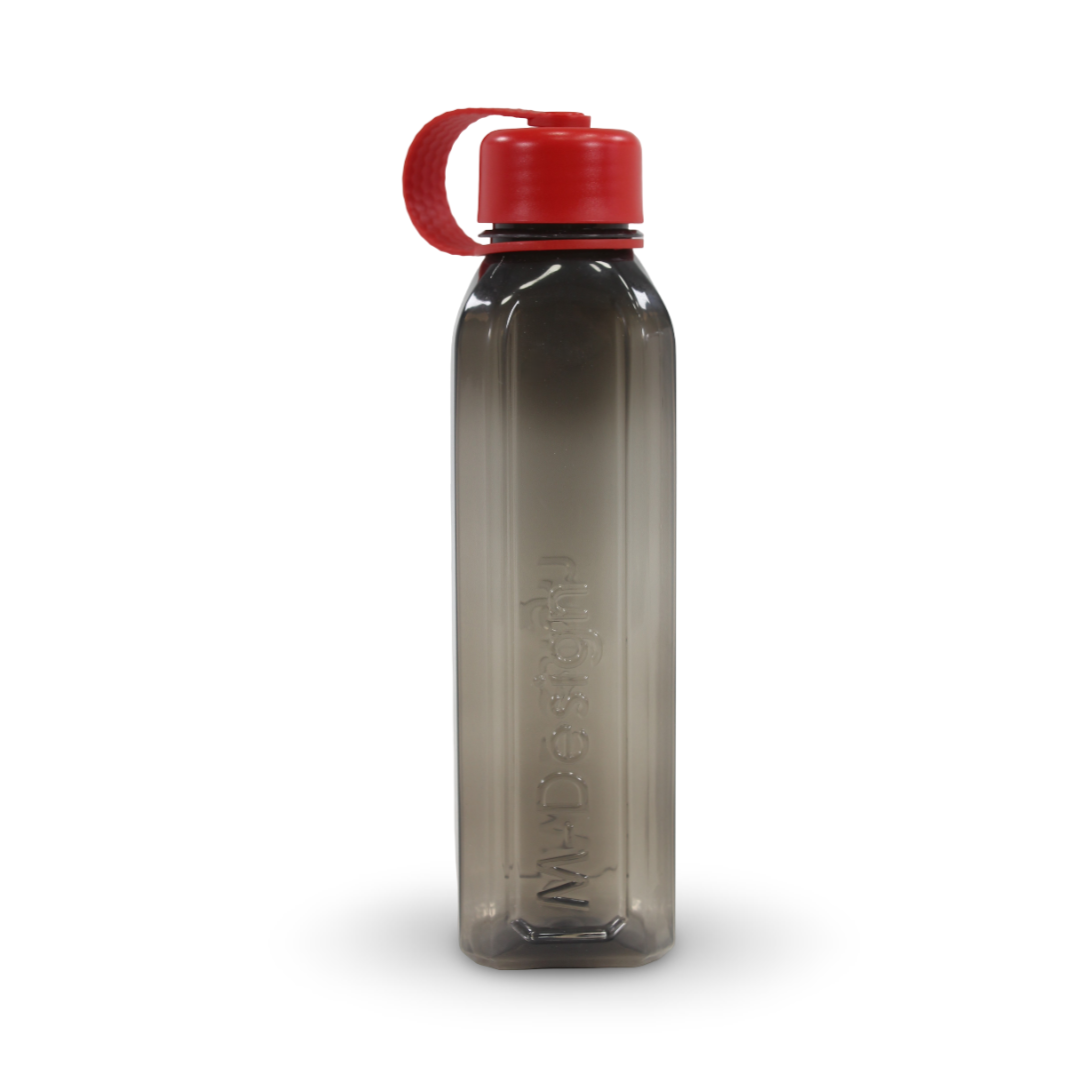 M-Design Square Water Bottle with Strap 800ml – Black - School - M Design