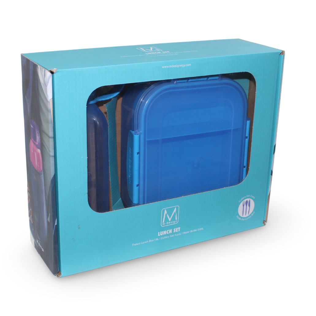M-Design Lunch Set (1.6L Lunch Box & 650ml Water Bottle & Cutlery Set) - School - M Design
