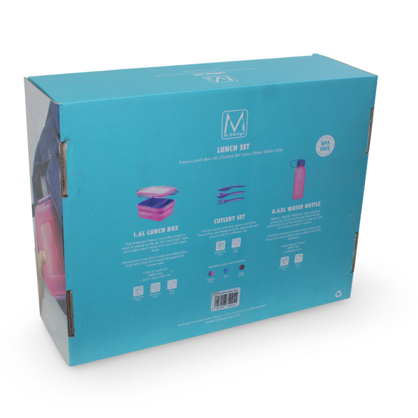 M-Design Lunch Set (1.6L Lunch Box & 650ml Water Bottle & Cutlery Set)