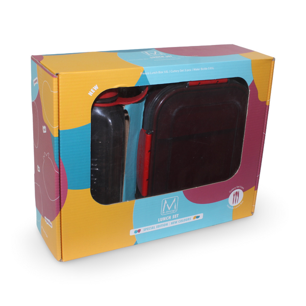 M-Design Lunch Set (1.6L Lunch Box & 650ml Water Bottle & Cutlery Set) - School - M Design