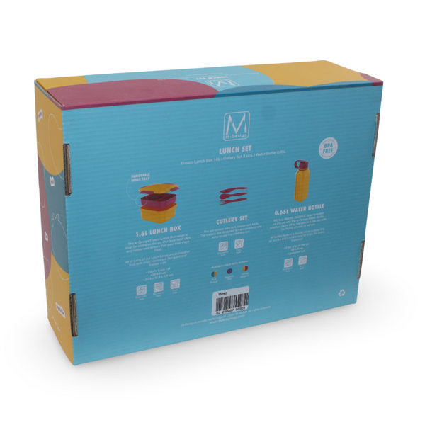 M-Design Lunch Set (1.6L Lunch Box & 650ml Water Bottle & Cutlery Set)