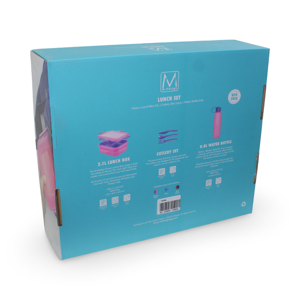 M-Design Lunch Set 800ml (Lunch Box & Bottle & 3 Pcs Cutlery Set)