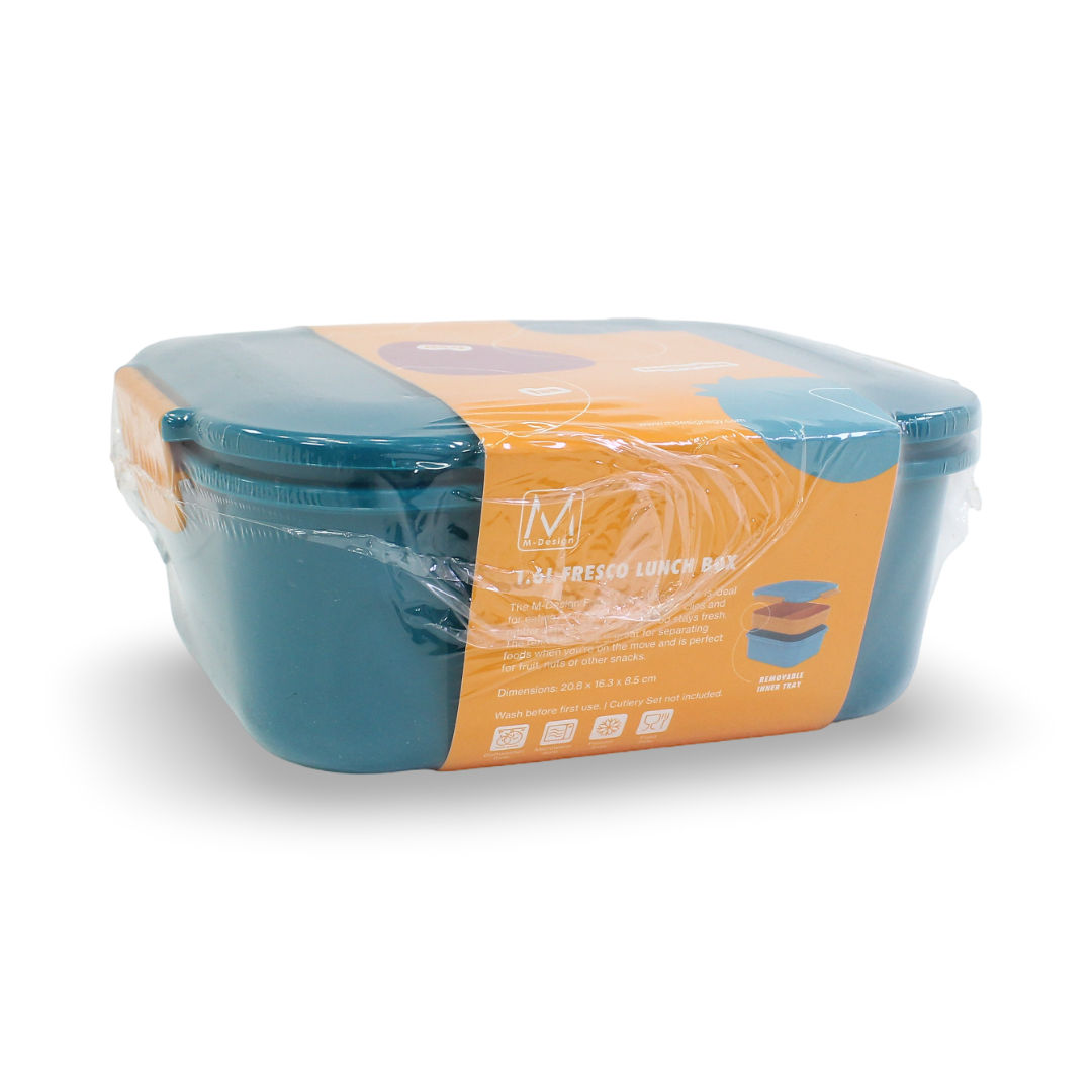 M-Design Fresco Lunch Box – 1.6L Teal/Orange