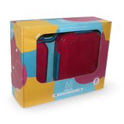 M-Design Lunch Set (1.6L Lunch Box & 650ml Water Bottle & Cutlery Set) – Fuchsia/Teal