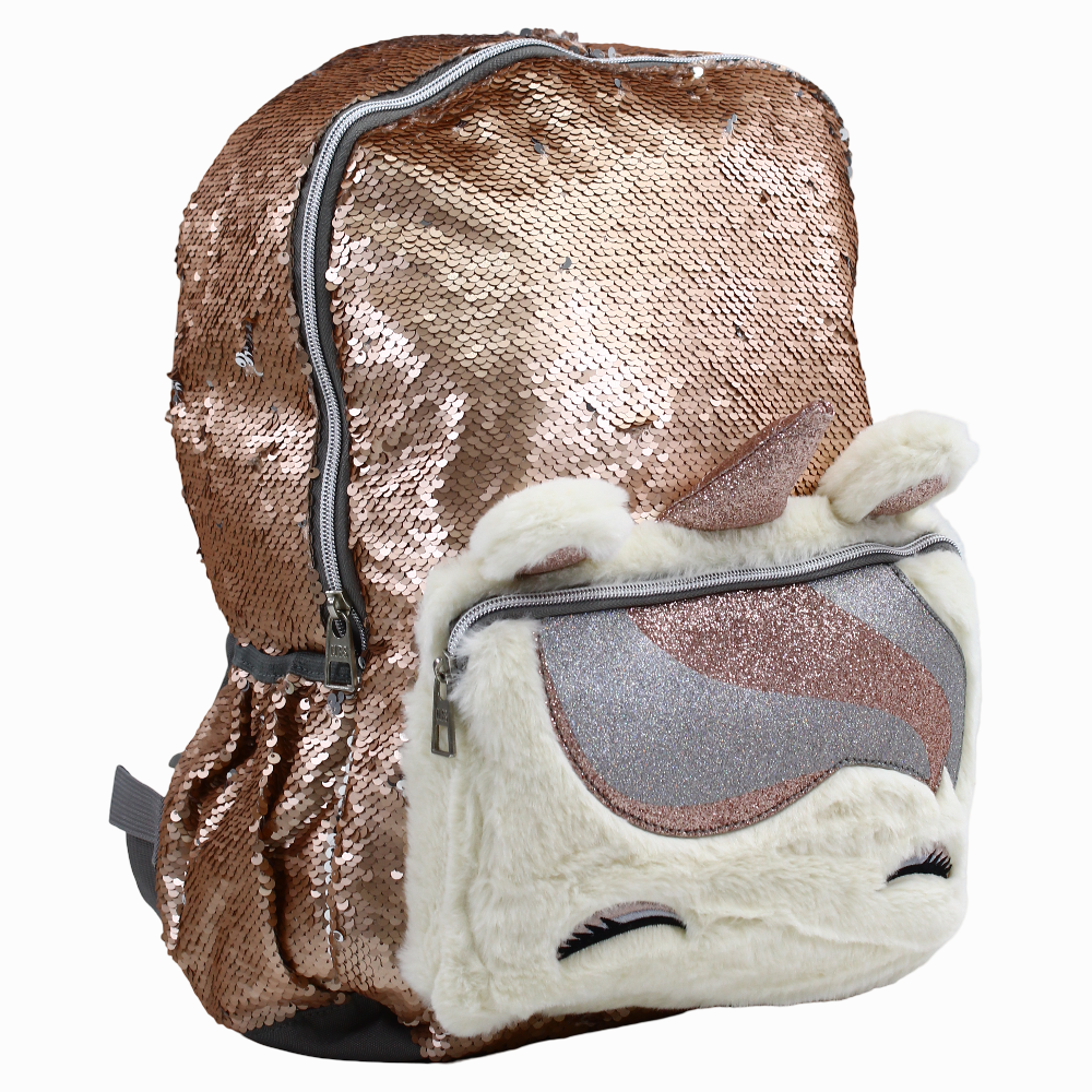 Cubs Matt Gold Sequin & Fur Unicorn Junior Student Backpack