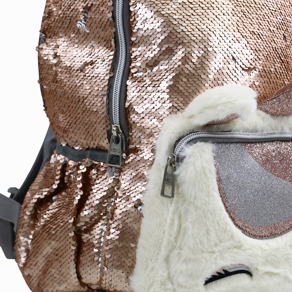 Cubs Matt Gold Sequin & Fur Unicorn Junior Student Backpack