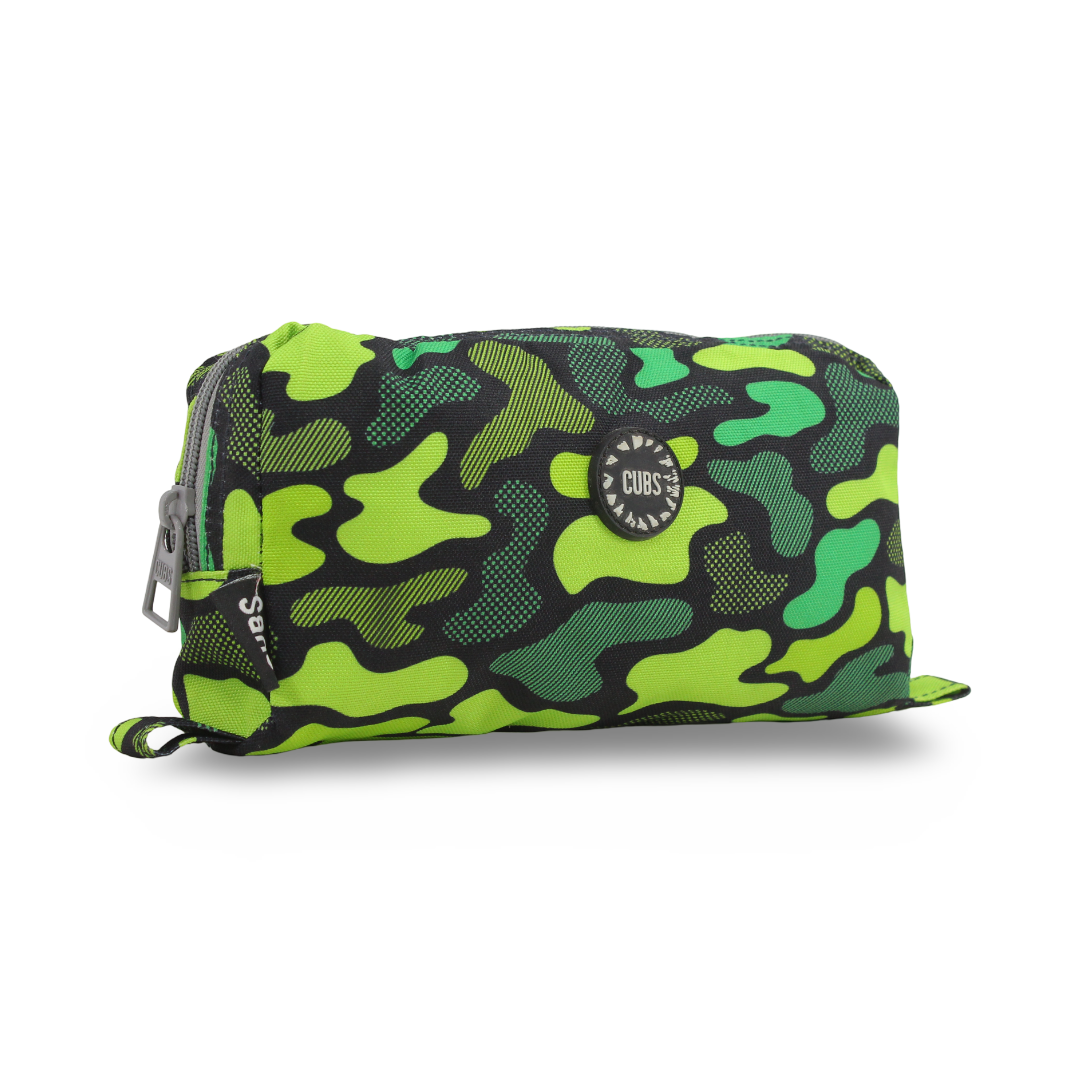 Cubs Junior Neon Green Camo Pencil Case