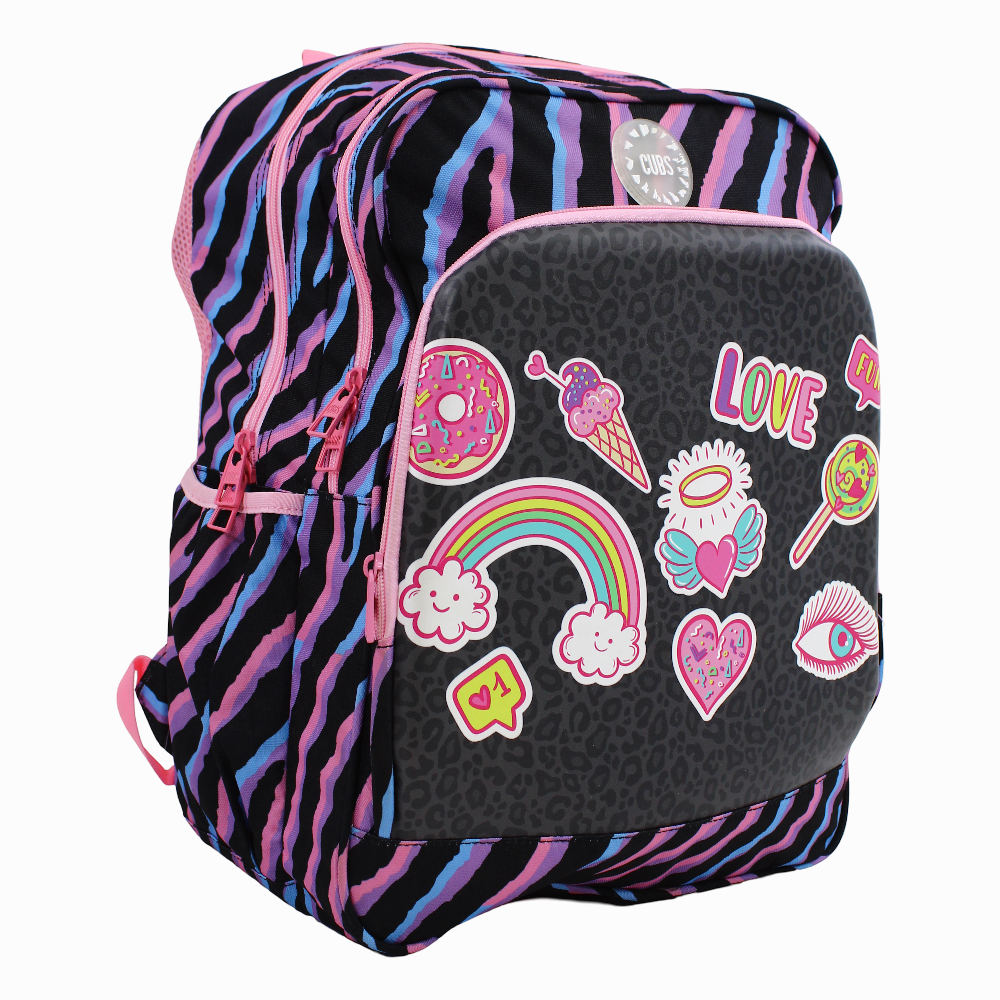 Cubs Black Leopard Gadgets Hard Top Backpack