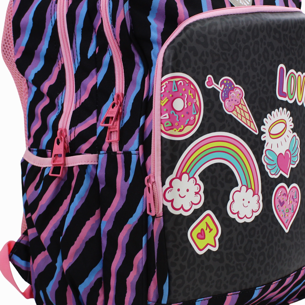 Cubs Black Leopard Gadgets Hard Top Backpack