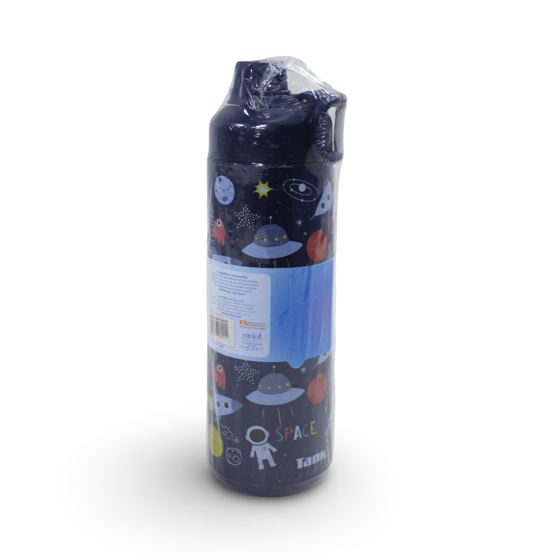 Tank Insulated Super Cool Mini Space Printed Bottle 650ml – Navy
