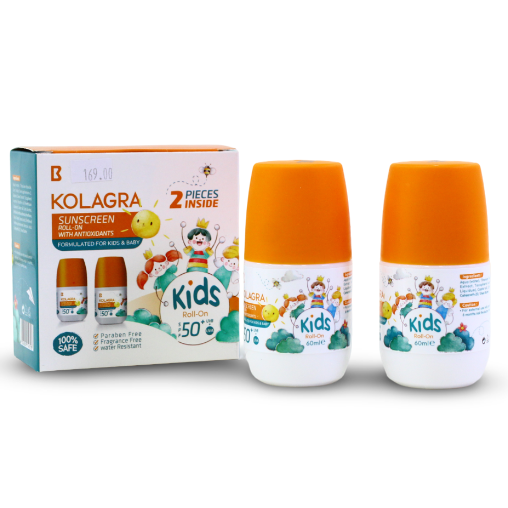 Offer (1+1) Kolagra Kids Sunscreen Roll-On 60ml SPF 50+
