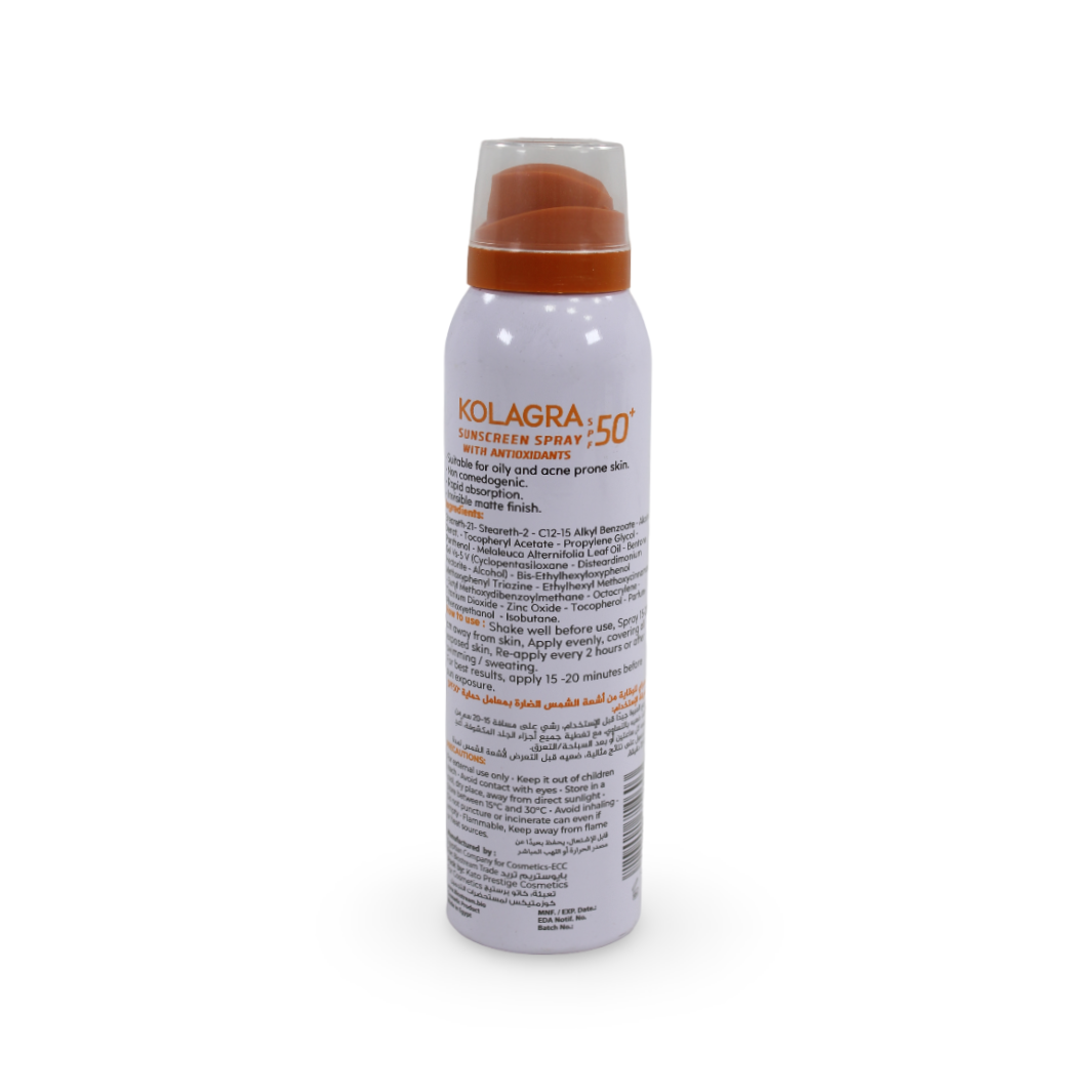 Kolagra Sunscreen Spray With Antioxidants SPF 50+ – 150ml