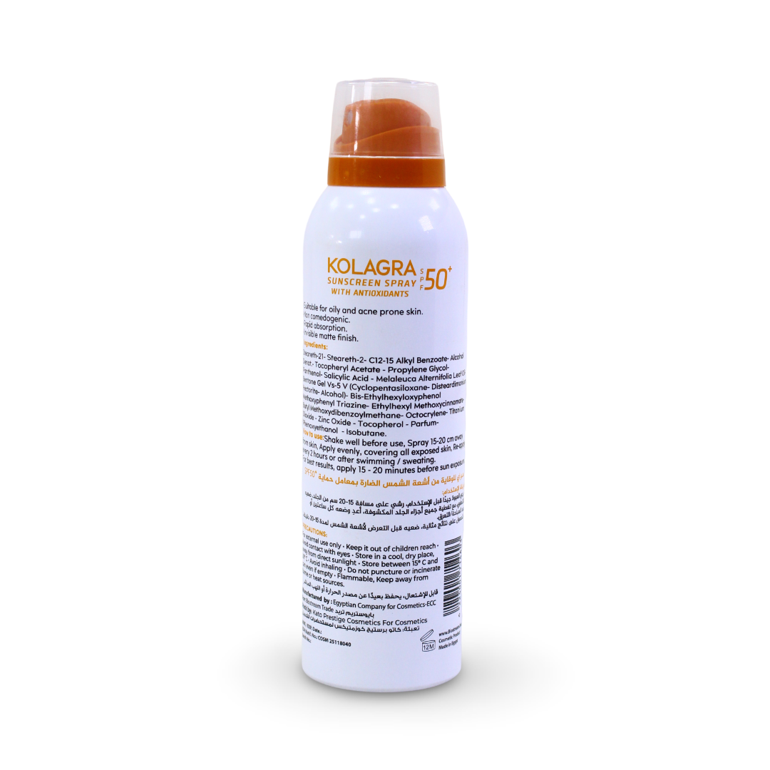 Kolagra Sunscreen Spray With Antioxidants SPF 50+ – 200ml