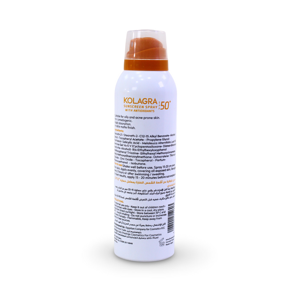 Kolagra Sunscreen Spray With Antioxidants SPF 50+ – 200ml