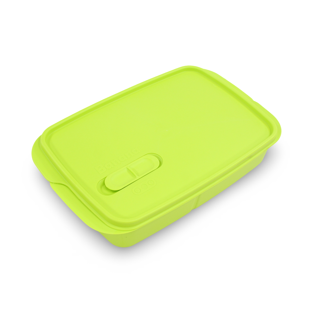 Banana Divided Lunch Box – 1 L (Green) - School