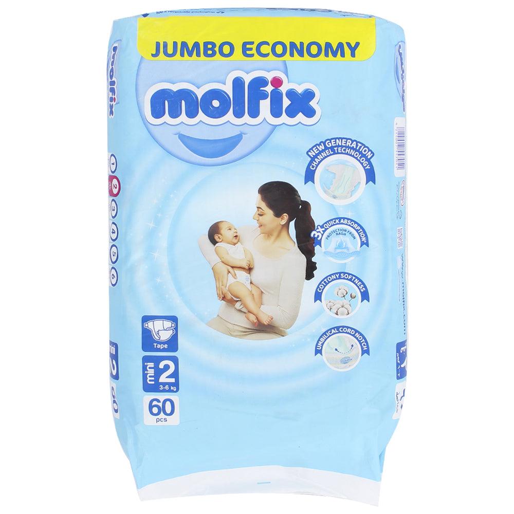 Molfix - Baby Diapers - Jumbo Pack - Mini Size 2 - 60 Pieces - Ourkids - Molfix