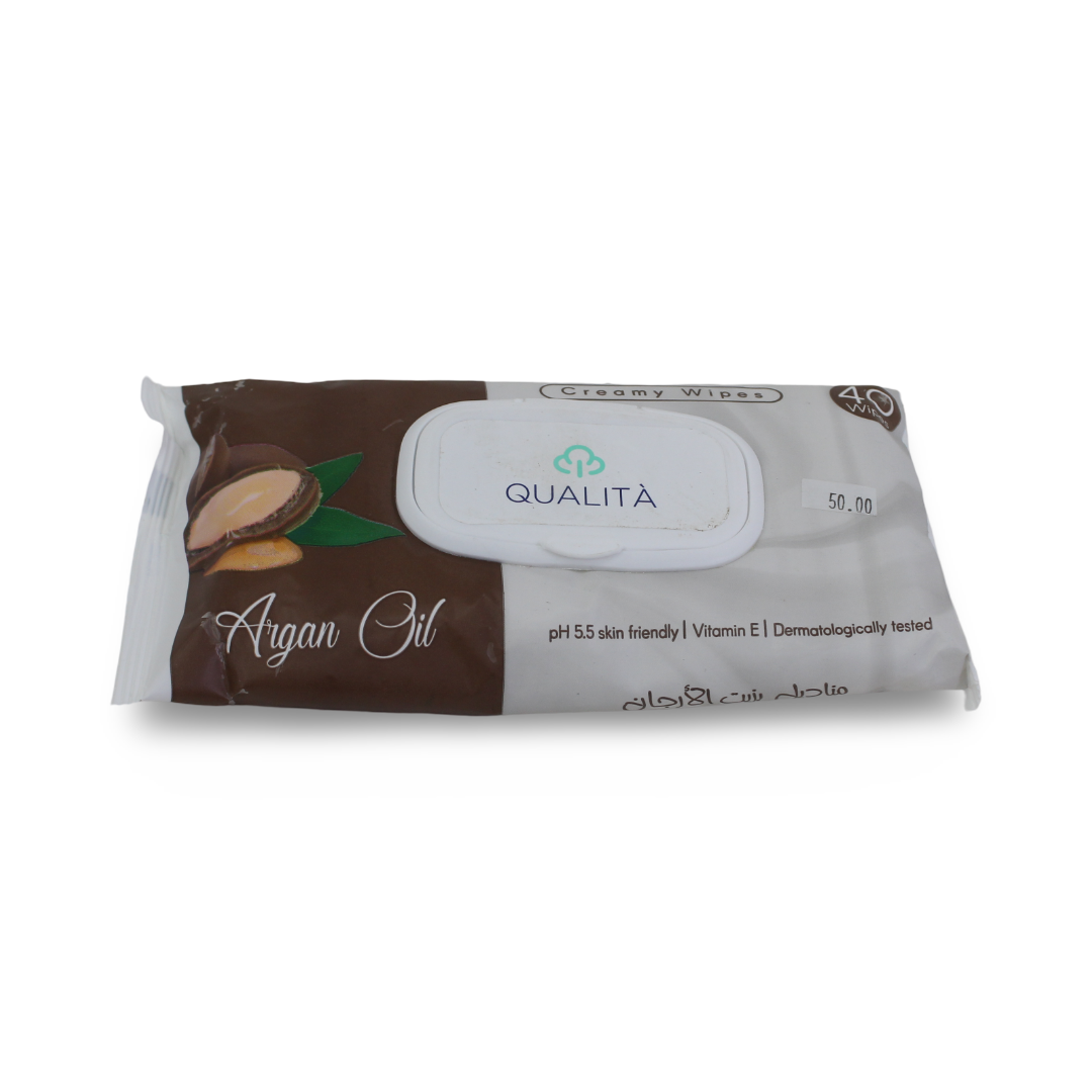 Qualita Cleansing Wipes Containing Argan Oil – Pack of 40