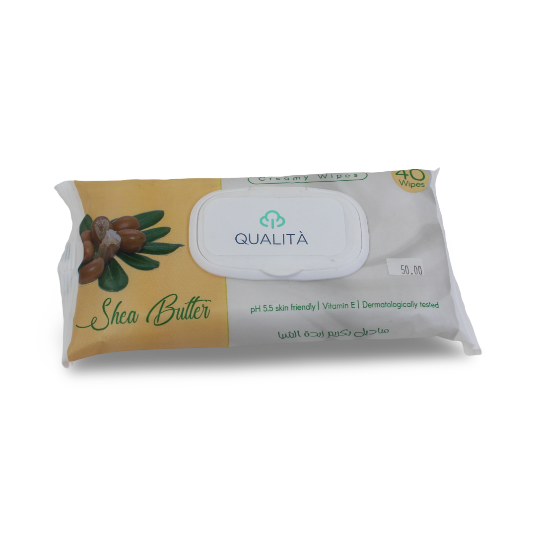 Qualita Shea Butter Creamy Wipes – Pack of 40 - Baby Essentials
