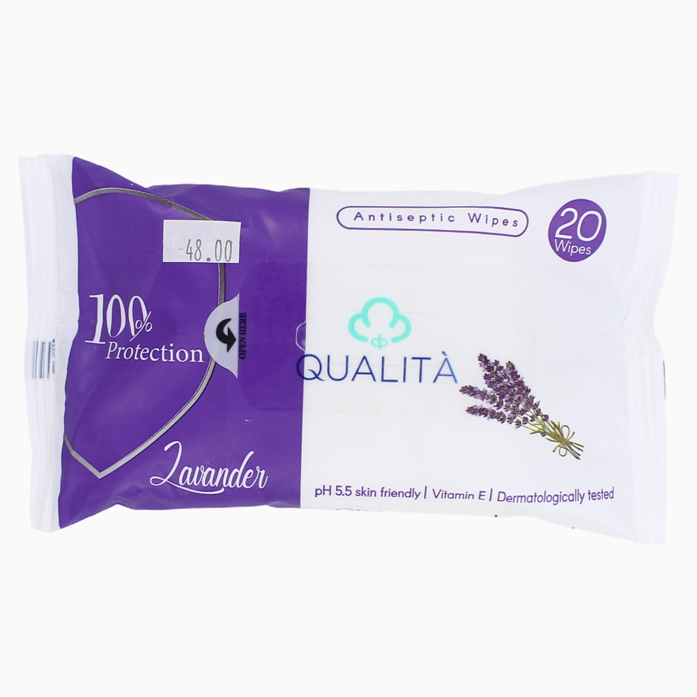 Qualita Lavender Antibacterial Baby Wet Wipes – 20pcs - Baby Essentials