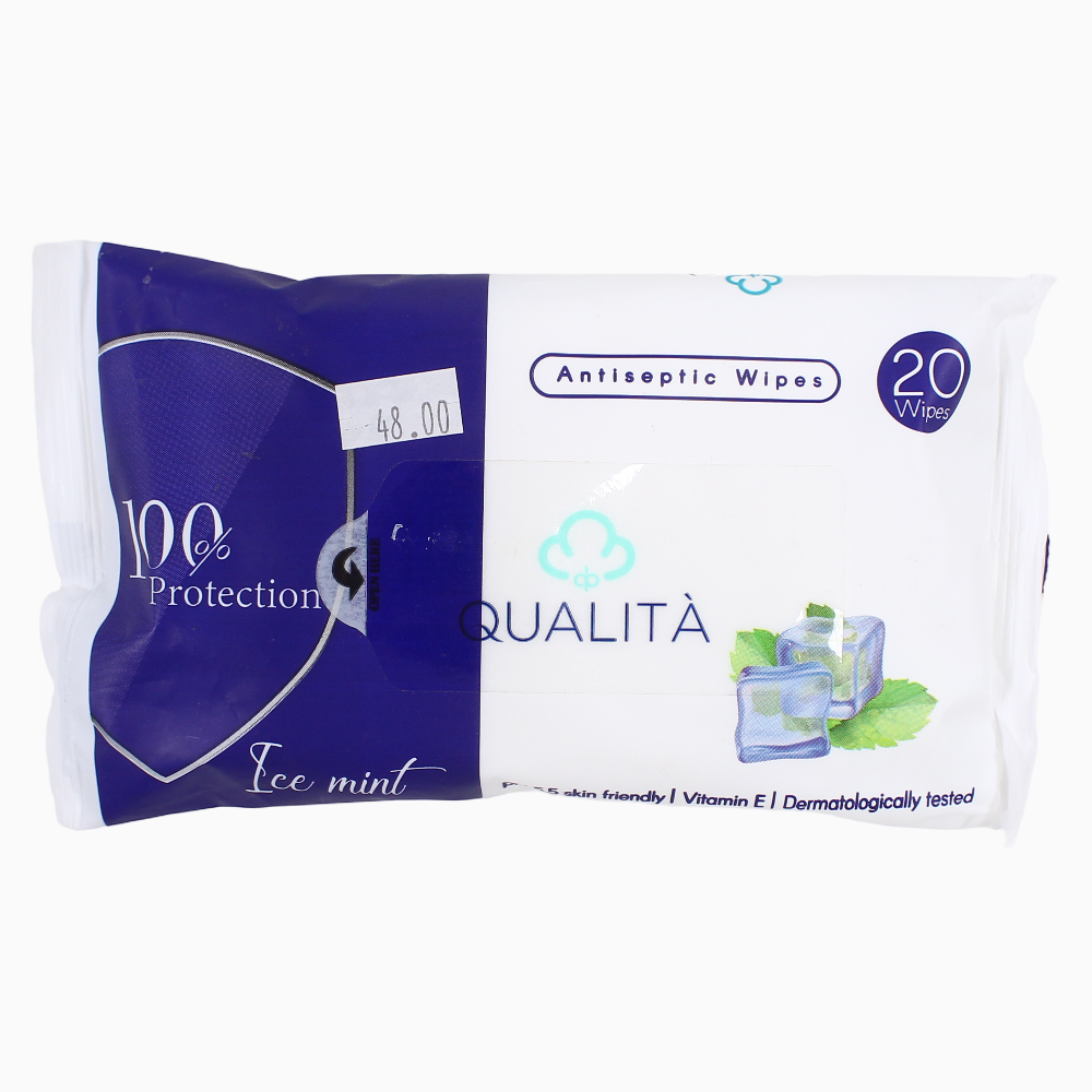 Qualita Mint Antibacterial Baby Wet Wipes – 20pcs - Baby Essentials