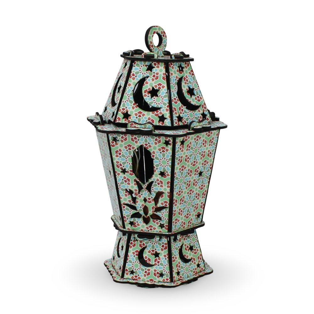 Nilco Ramadan Wooden Lantern – Pink Traditional Decorative Fanous