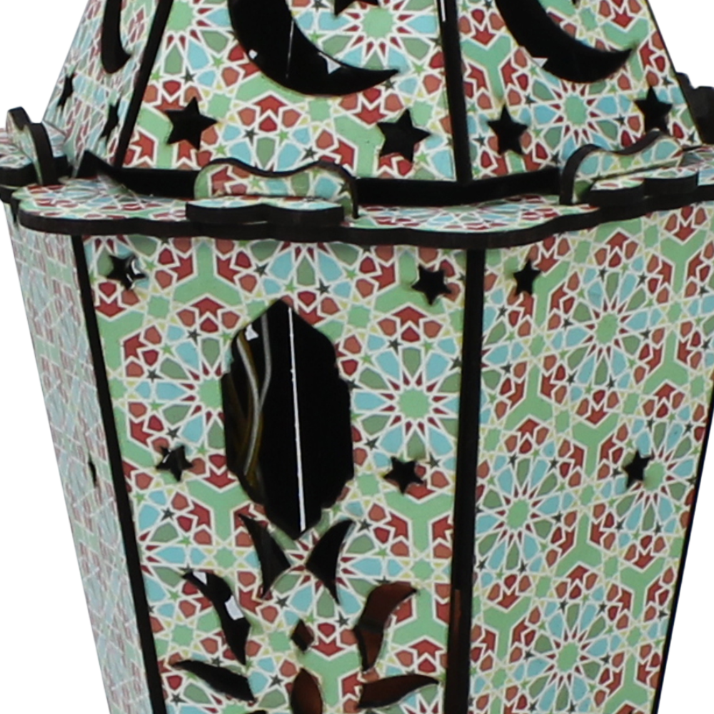 Nilco Ramadan Wooden Lantern – Pink Traditional Decorative Fanous