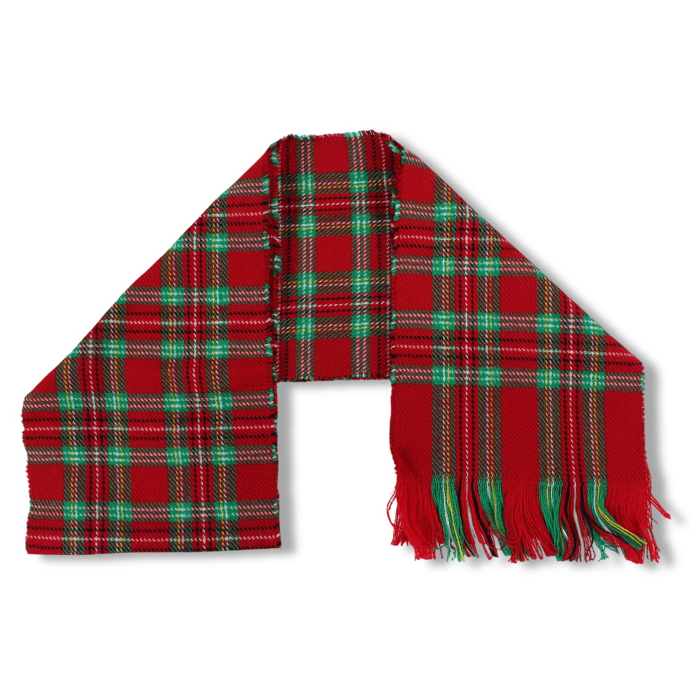 Unisex Checkered Winter Scarf – Red