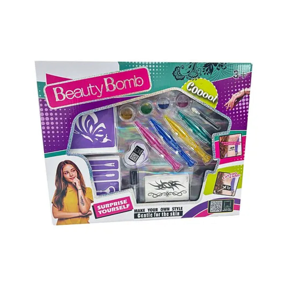 Beauty Bomb Girls Tattoo Set With Tattoo Pen