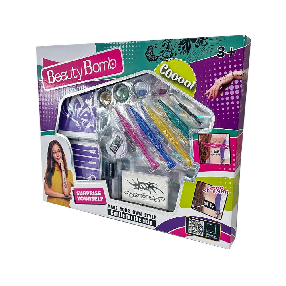 Beauty Bomb Girls Tattoo Set With Tattoo Pen