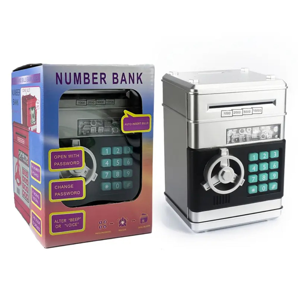 Children's Electronic ATM Piggy Bank – Black - Toys - OKO