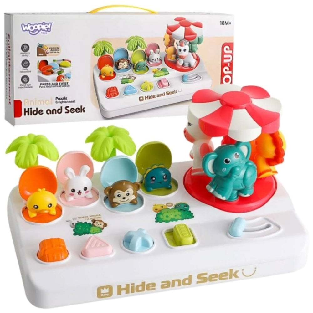 Pop-Up Animal Hide and Seek Toy – Red