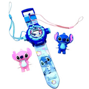 Stitch Digital Projector Watch + 2 Keychains