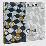 لعبة شطرنج مغناطيسية قابلة للطي مع قطع ذهبية وفضية 