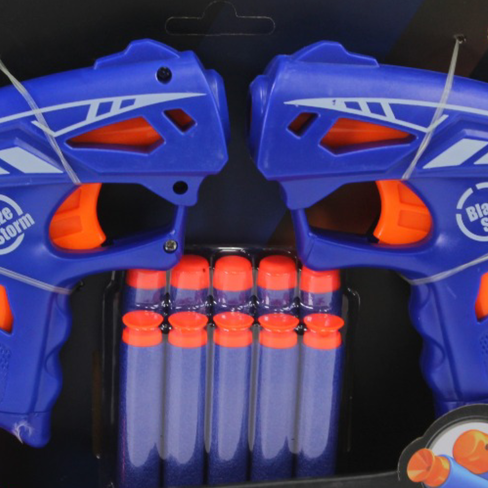 Blaze Storm Pistol Twin Pack Spring Powered EVA Foam Soft Dart Toy Guns