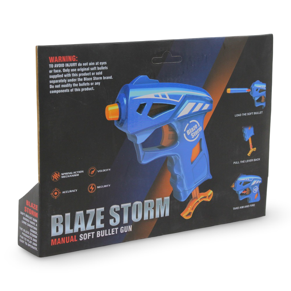 Blaze Storm Pistol Twin Pack Spring Powered EVA Foam Soft Dart Toy Guns