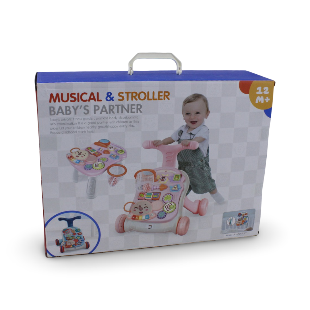 2-in-1 Musical Baby Walker and Activity Table