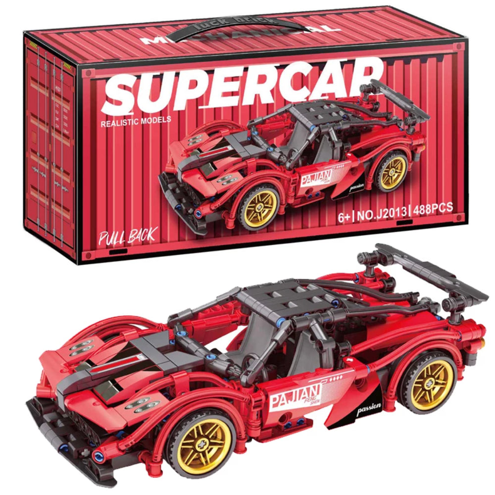 Supercar Realistic Models Sports Car Building Set – Red